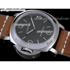 Panerai Luminor Daylight PAM219 Left hand Edition Hand Wound Watch-Black Dial/Subdials-Brown Calf Rubber Strap