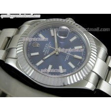 Rolex Datejust II 41mm Swiss Automatic Watch-Blue Dial Luminous Index hour markers-Stainless Steel Oyster Bracelet