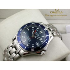 Omega Sea-Master GMT Automatic-Blue Dial-Brushed Stainless Steel Strap