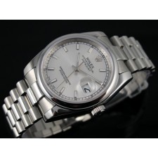 Rolex Datejust 36mm Swiss Automatic Watch-White Dial Index Hour Markers-Stainless Steel Jubilee Bracelet