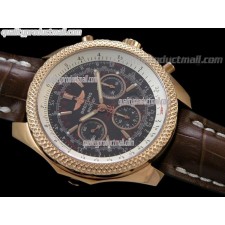 Breitling Bentley 30S Chronograph 18K Rose Gold-Brown Dial Brown Subdials-Brown Leather Strap