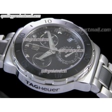 Tag Heuer Formula 1 Swiss Quartz Chronograph 37mm-Black Dial-Black Ceramic Bezel