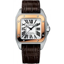 Cartier Santos 100 W20107X7 Automatic Watch 44.20MM Brown Leather
