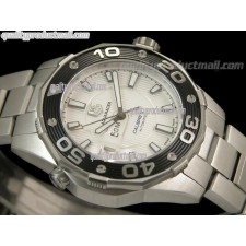 Tag Heuer Aquaracer Swiss Quartz Ladies Watch-MOP White Dial-Brushed Finish SS Link Bracelet