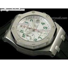 Audemars Piguet Royal Oak Pride of Mexico Limited Edition Chronograph-White Checkered Dial-Black Rubber Bracelet