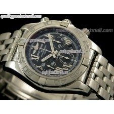 Breitling Chronomat B01 Ultimate 316F Chronograph-Black Dial Black Subdials Roman Numeral Hour Markers-Stainless Steel Bracelet
