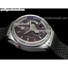 Tag Heuer Grand Carrera Calibre 36 Chronograph-Brown dial Sucken Steel Subdials-Black Rubber Bracelet 