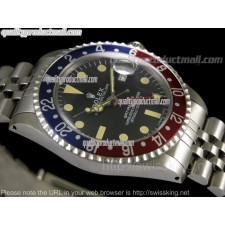 Rolex GMT II Ceramic Automatic Watch-Black Dial Blue/Red Bezel-Stainless Steel Jubilee Bracelet
