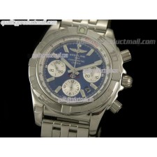 Breitling Chronomat B01 Chronograph-Blue Dial Index Hour Markers-Stainless Steel Bracelet