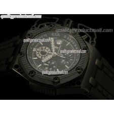 Audemars Piguet Royal Oak SURVIVOR Limited Edition Chronograph-Black Checkered Dial-Black Rubber Strap