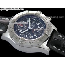 Breitling Skyland Avenger Chronograph-Blue Dial Blue Subdials- Black Leather Bracelet