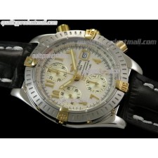 Breitling Choromat Evoluliton V3 Chronograh - White Dial - Bi Tone - Leather Strap - Numerals