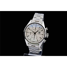 Tag Heuer Carrera Chronograph-White Dial Black Index Hour Markers-Stainless Steel Bracelet 002