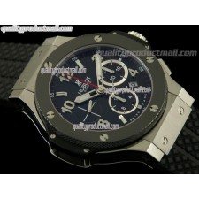 Hublot Big Bang Chronograph-Black Dial Numeral Hour Markers-Black Rubber Strap