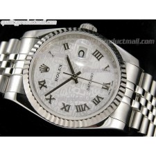 Rolex Datejust 36mm Swiss Automatic Watch-Grey Jubilee Dial Roman Numeral Hours-Stainless Steel Jubilee Bracelet 