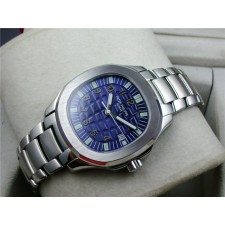 Patek Philippe Aquanaut Swiss Automatic Watch Cuboid Checkered Dial – Royal Blue – Steel Bracelet 