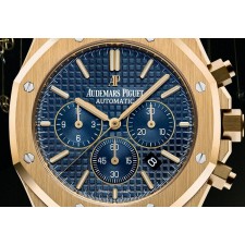 Audemars Piguet Royal Oak Chronograph Full Gold Blue Dial 