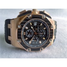 Audemars Piguet Royal Oak Juan Pablo Montoya Limited Edition Chronograph 18k Rose Gold-Black Checkered Dial-Black Leather Strap