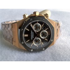 Audemars Piguet Royal Oak Leo Mesei Automatic Watch Full Rose Gold Black Dial 
