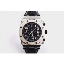 Audemars Piguet Royal Oak VOLCANO Limited Edition Chronograph-Dark Black Checkered Dial-Black Leatherr Strap