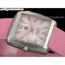 Tag Heuer Golf Professional Swiss Quartz Watch-Pink Dial-Pink Rubber Strap