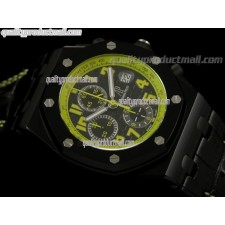 Audemars Piguet Royal Oak Offshore Transformers Bumblebee Limited Edition Chronograph-Black Dial-PVD-Black Leather Strap