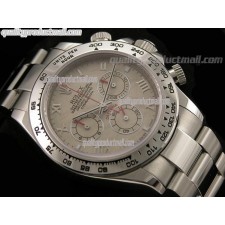 Rolex Daytona Swiss Chronograph-Grey Dial Silver Subdials-Red Chronograph-Stainless Steel Oyster Bracelet