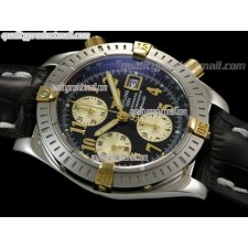 Breitling Choromat Evoluliton V3 Chronograh - Black Dial - Bi Tone - Leather Strap - Numerals