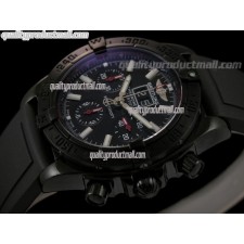 Breitling Avenger Blackbird Big Date Chronograph-Black Dial-Black Ocean Diver Rubber Strap