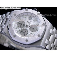 Audemars Piguet Royal Oak Chronograph-White Checkered Dial Numeral Hour Markers-Stainless Steel Bracelet