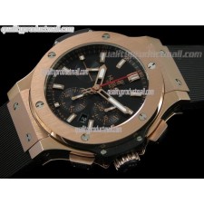 Hublot Big Bang V2 Chronograph 18K Rose Gold-Black Dial Red Needle Accent-Black Rubber Strap