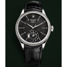 Rolex Cellini Dual Time 50529 Swiss Automatic Watch Black Dial