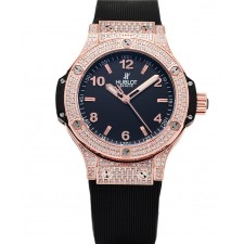 Hublot Big Bang 38mm Automatic Watch Rose Gold Black Dial