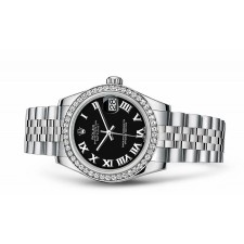 Rolex Datejust Ladies 178384-0039 Swiss Automatic Black Dial 31MM