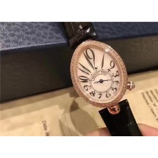 Breguet Reine De Naples Automatic Watch Black Leather