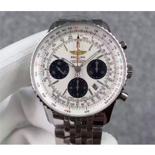 High-end Replica Breitling Watches - Glorious White Dial Stainless Steel Casing