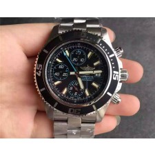 Breitling SuperOcean Swiss Automatic Chronograph-Blue Hand SS Strap