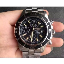 Breitling SuperOcean Swiss Automatic Chronograph-White Hand SS Strap