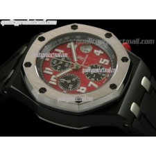 Audemars Piguet Royal OakF1 Grand Prix Carbon Limited Edition Chronograph-Red Checkered Dial-Black Rubber Strap