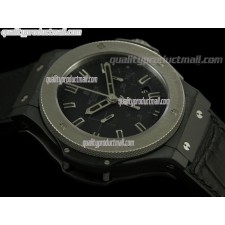 Hublot Big Bang ICE BANG II Limited Edition Chronograph-Matte Black Dial Steel Bar Markers-Black Diver\'s Hublot Strap