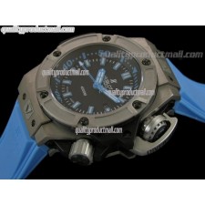Hublot Big Bang King Diver 400m Automatic Watch-Blue Dial Luminous Bar Markers-Blue Rubber Strap