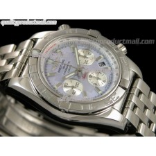 Breitling Chronomat B01 Ultimate 316F Chronograph-Blue MOP Dial Silver Subdials Index Hour Markers-Stainless Steel Bracelet