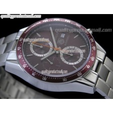 Tag Heuer Carrera 41MM Automatic Chronograph-Brown Dial White Ring subdials-Stainless Steel Bracelet 