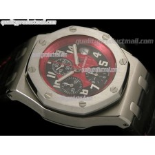 Audemars Piguet Royal Oak Offshore Masato Limited Edition Chronograph-Red Dial Numeral Hour Markers-Black Rubber Strap