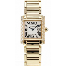 Cartier Tank Francaise Quartz watch Diamonds Bezel Yellow Gold 