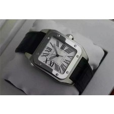 Cartier Santos 100th Anniversary Models - White Dial Classic Roman Numerals 