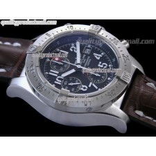 Breitling Skyland Avenger Chronograph-Black Dial Black Subdials-Brown Leather Bracelet