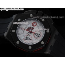 Audemars Piguet Alinghi Team Chronograph-White Dial Numeral Hour Markers-Black Rubber Strap