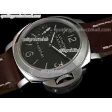 Panerai PAM111 Quartz Watch-Black Dial/Subdials-Brown Calf Leather Strap