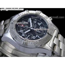 Breitling Skyland Avenger Chronograph-Black Dial Black Subdials-Stainless Steel Bracelet 